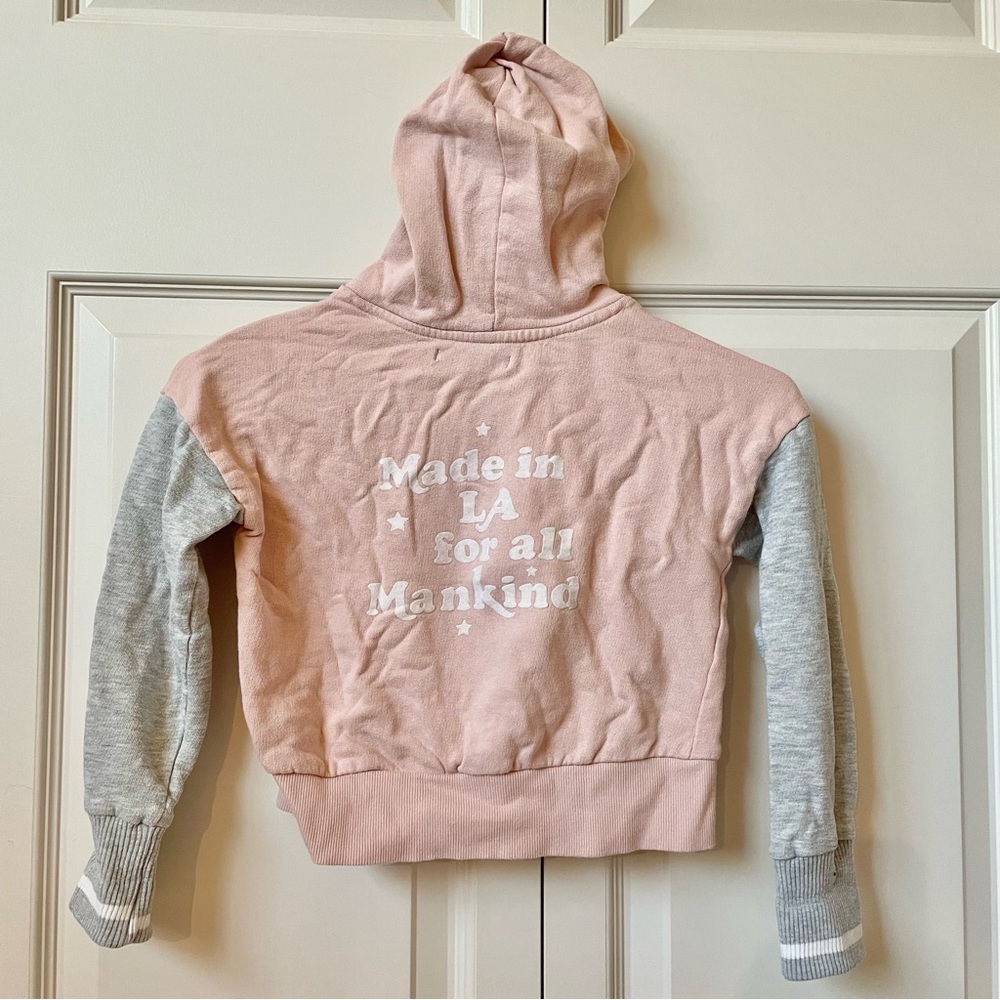 Girls pink grey 7 for All Mankind zip up hoodie size 6x